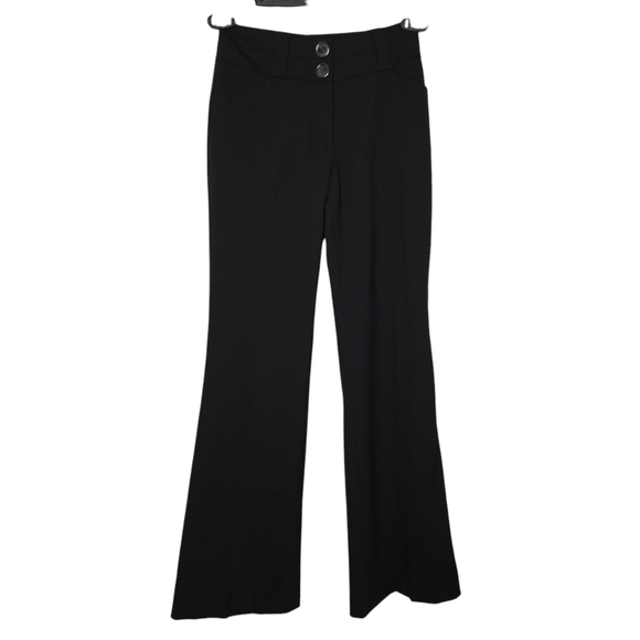 Authentic Burberry Women's Logo Wool Black Flare Leg Trouser Dress Pants Size 2 - Picture 1 of 12